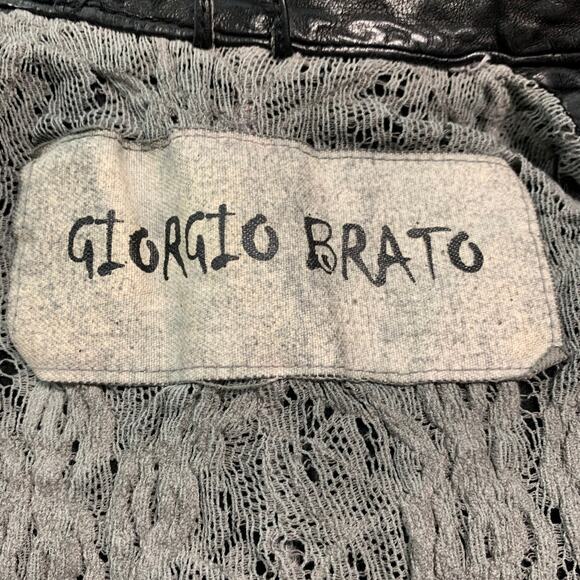 GIORGIO BRATO Size 4 Black Leather Button Up Jacket - Picture 9 of 11